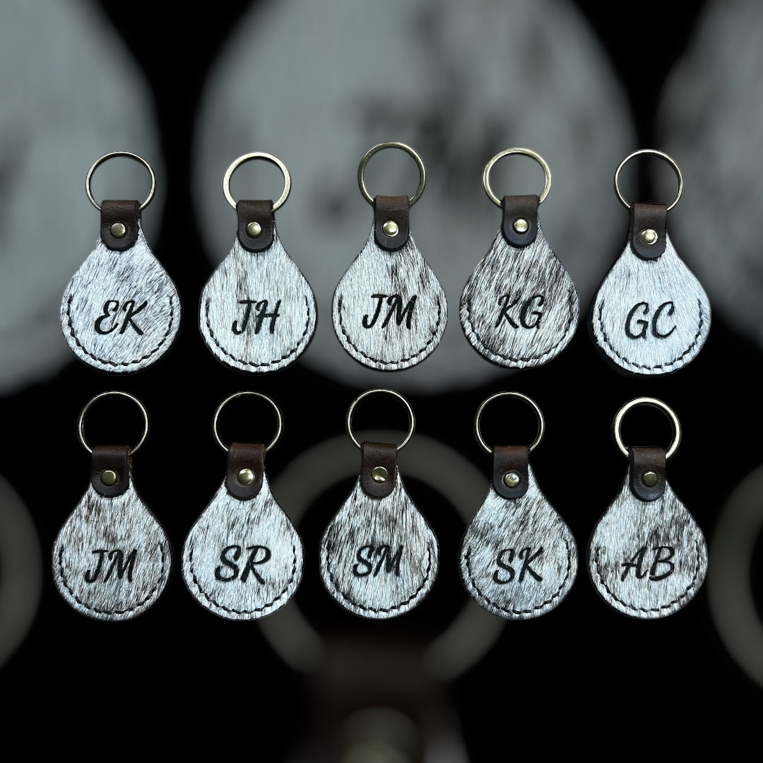 Cowhide Keyring - Custom Laser Engraving