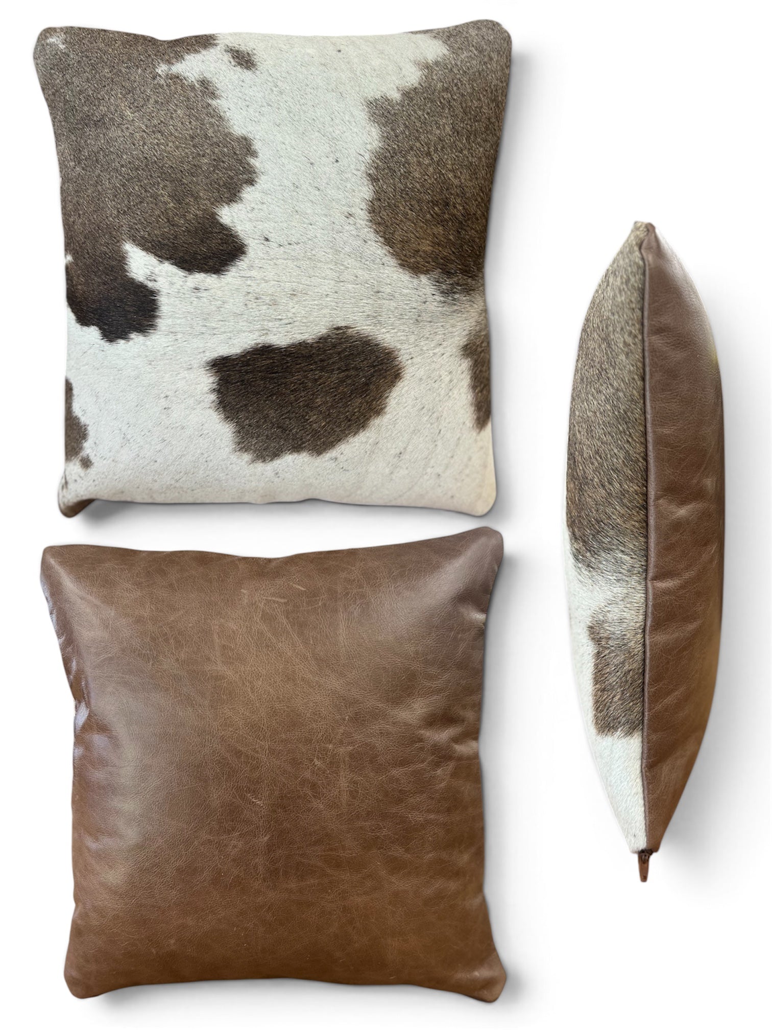Reversible Cowhide/Leather Pillows