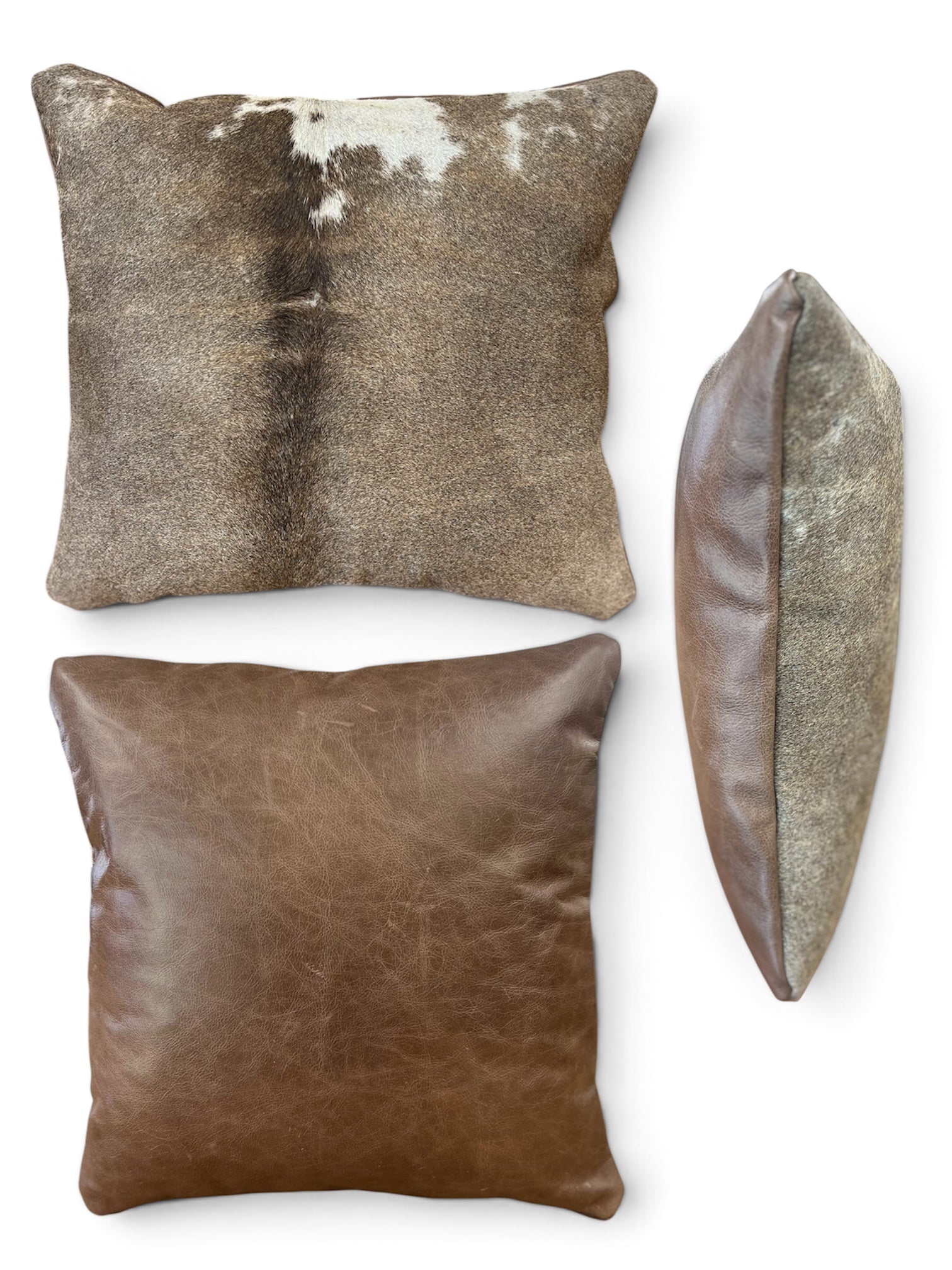 Reversible Cowhide/Leather Pillows