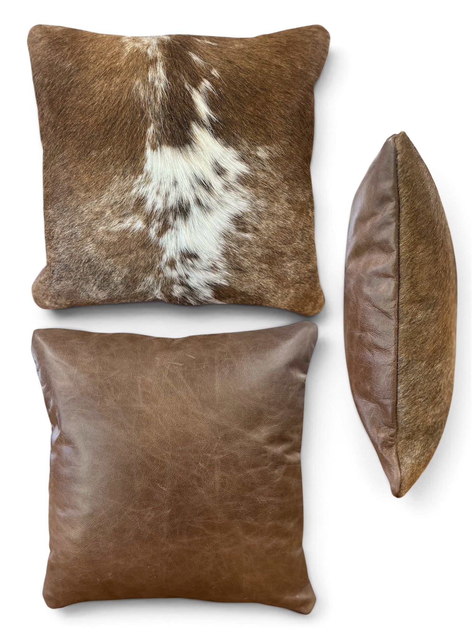 Reversible Cowhide/Leather Pillows