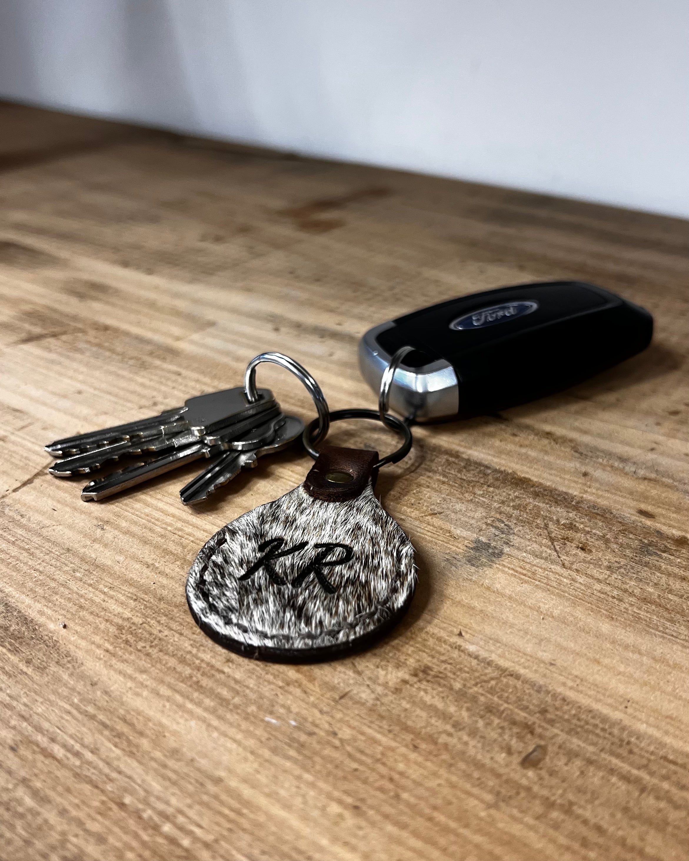 Cowhide Keyring - Custom Laser Engraving