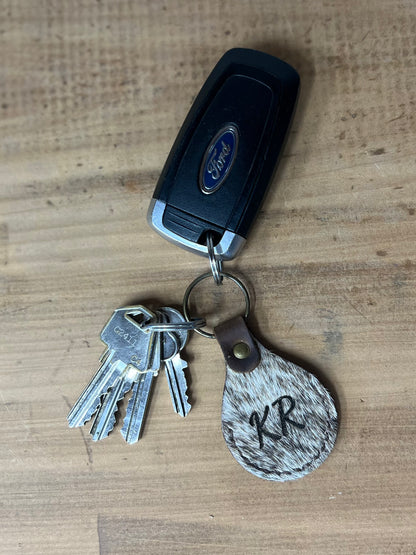 Cowhide Keyring - Custom Laser Engraving
