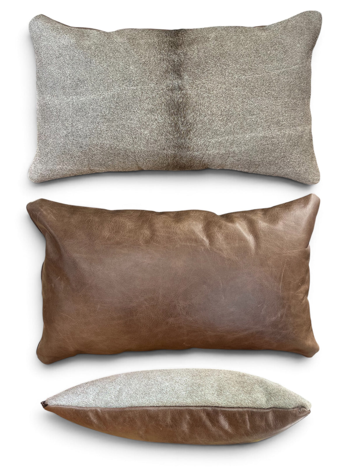Reversible Cowhide/Leather Pillows